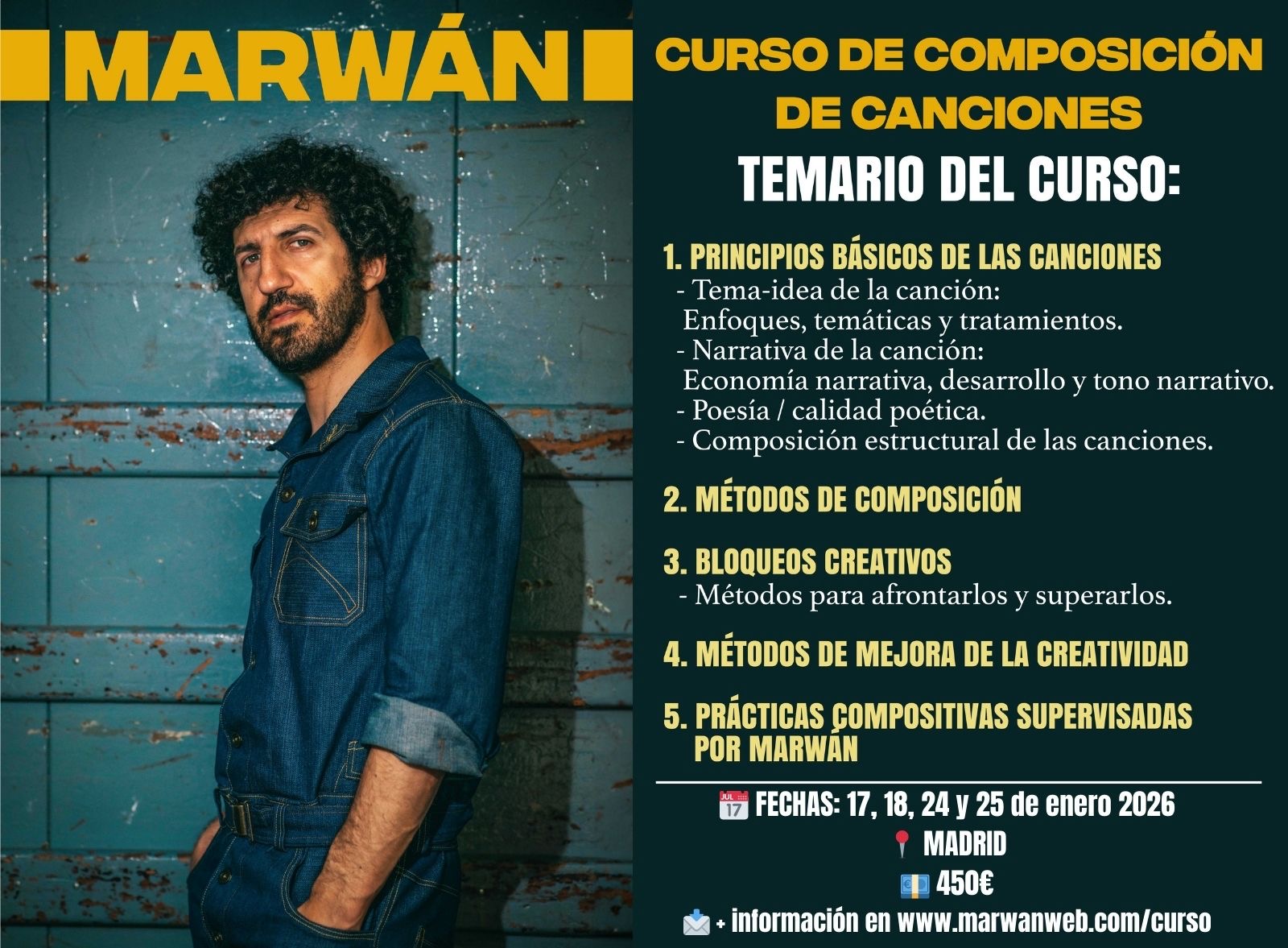 CURSO DE COMPOSICIÓN DE CANCIONES CON MARWÁN