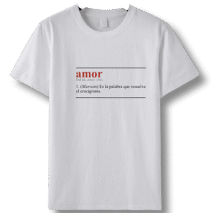 CAMISETA "AMOR ES LA PALABRA QUE RESUELVE EL CRUCIGRAMA"