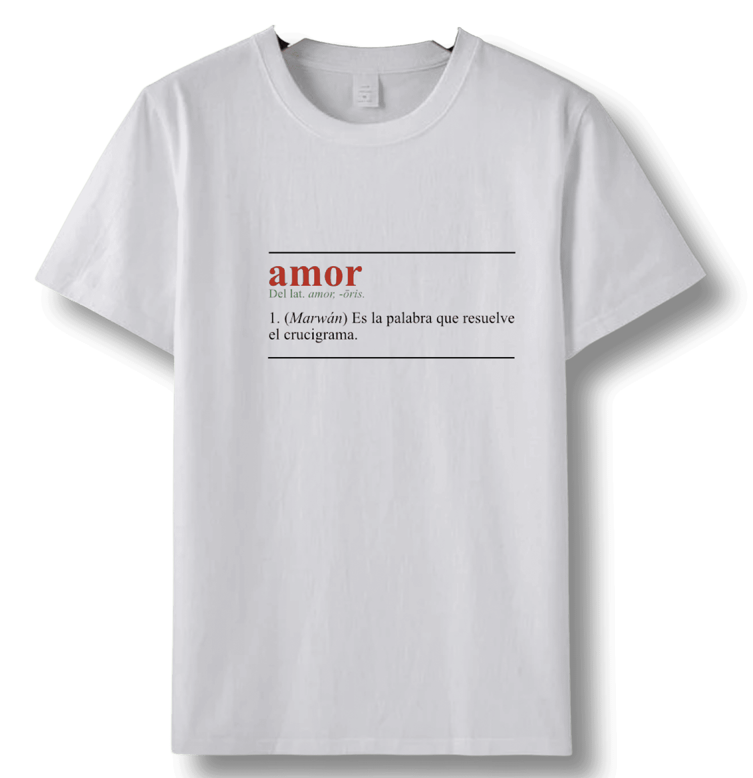 CAMISETA “AMOR ES LA PALABRA QUE RESUELVE EL CRUCIGRAMA”