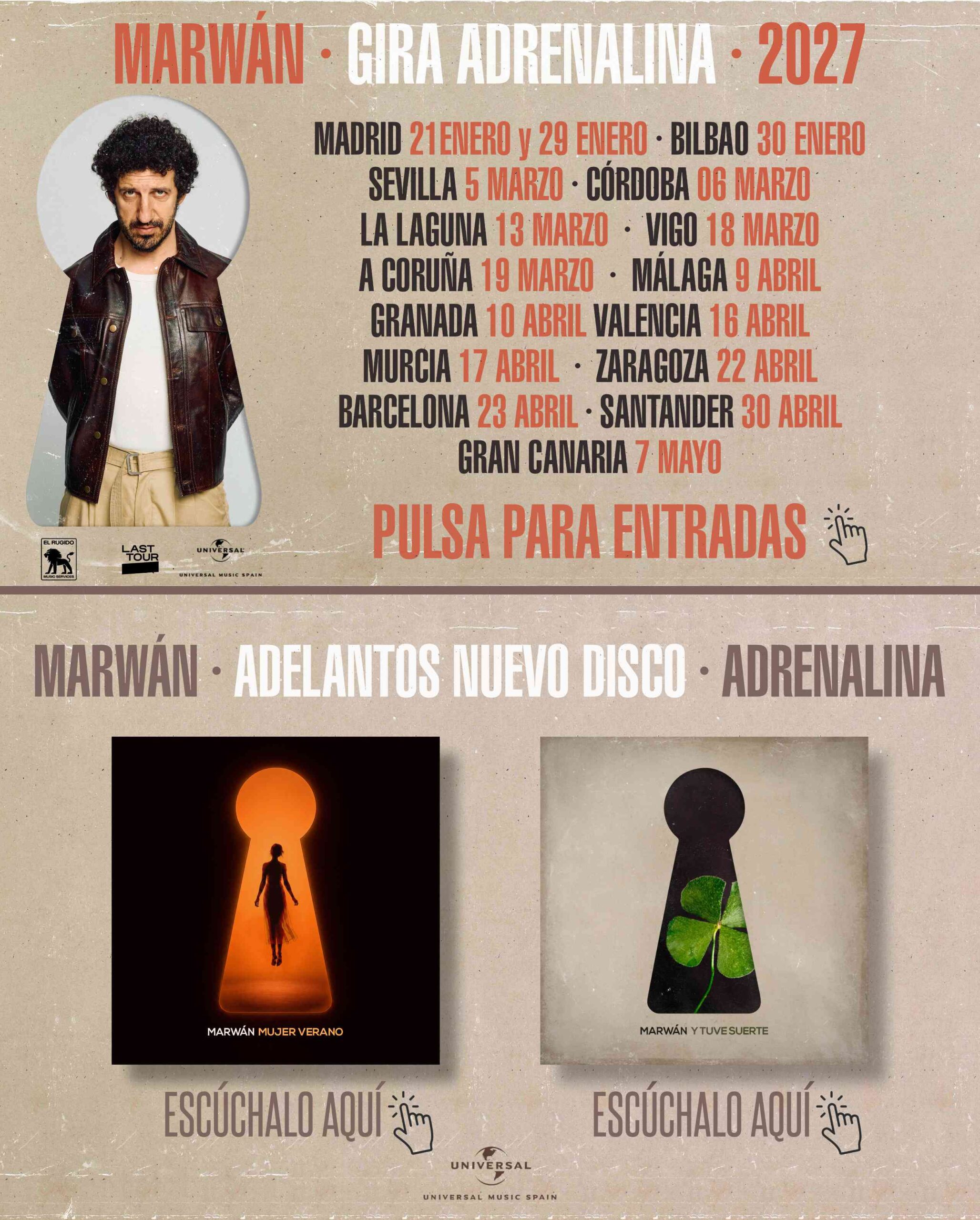 Marwán - Gira Adrenalina 2027 y adelantos de nuevo disco